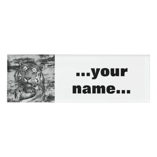 Badge D'identification AnimalArtBW_Tiger_004 (Devant)