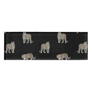 Badge D'identification Animaux de la jungle léopard doré noir moderne