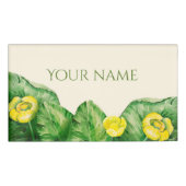 Badge D'identification aquarelle de nénuphar jaune (Devant)