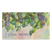 Badge D'identification aquarelle des fleurs lilas (Devant)