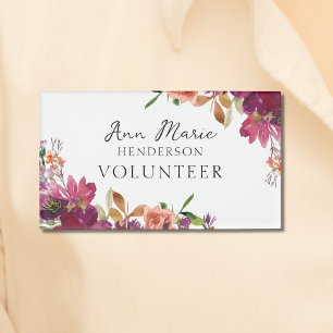 Badge D'identification Aquarelle Fleurs sauvages floraux
