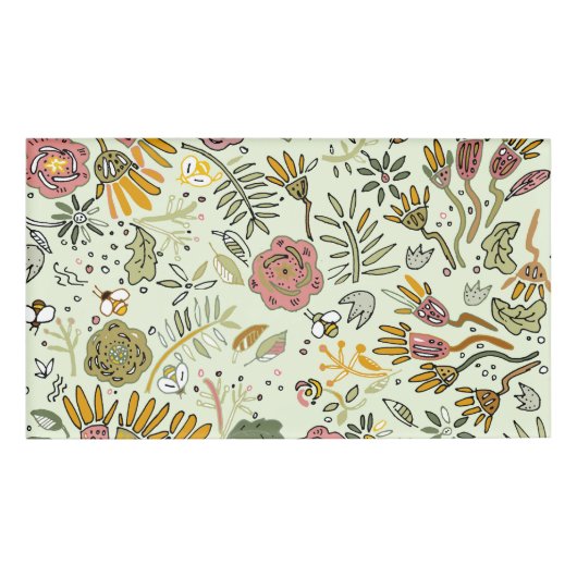 Badge D'identification Aquarelle Florale Fleurs d'abeille Élégante Modern (Devant)