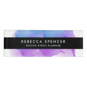 Badge D'identification Aquarelle Indigo moderne (Devant)