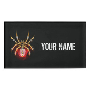 Badge D'identification Araignée en vapeur noire