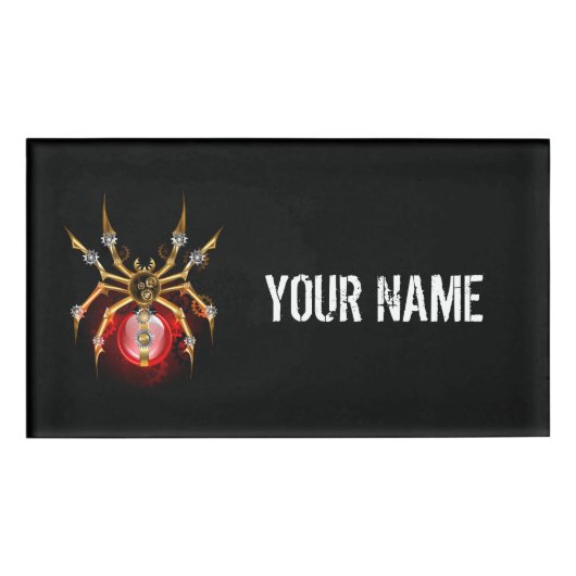 Badge D'identification Araignée en vapeur noire (Devant)