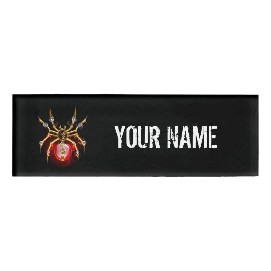 Badge D'identification Araignée en vapeur noire (Devant)