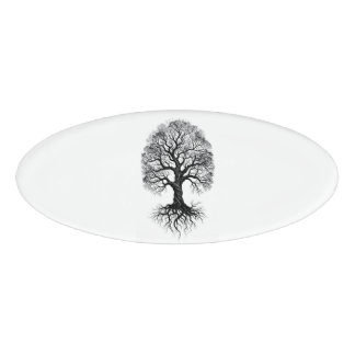 Badge D'identification Arbre de Vie Zen Ovale Nom Étiquette