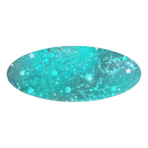 Badge D'identification Arrière - plan à huile Turquoise de la menthe