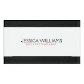 Badge D'identification Arrière - plan blanc de bordure noire (Devant)