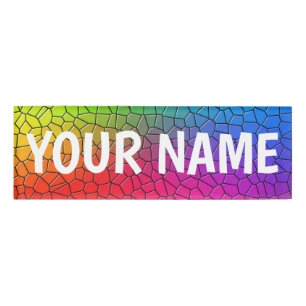 Badge D'identification arrière - plan de cracket arc-en-ciel - Customise
