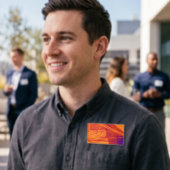Badge D'identification Arrière - plan orange d'abrégé sur pourpre pour la