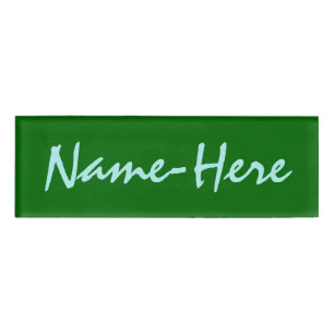 Badge D'identification Arrière - plan vert-foncé minimaliste + Nom de