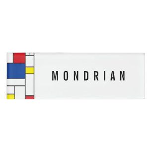 Badge D'identification Art Moderne Géométrique Minimaliste De Stijl Mondr