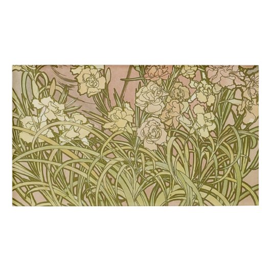 Badge D'identification Art Nouveau Alphonse Mucha Fleurs de carnation flo (Devant)
