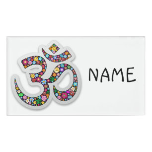 Badge D'identification Art symbolique floral Namaste