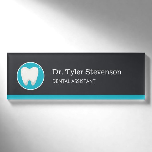 Badge D'identification Assistant Dentaire Dentiste Logo Dent (Devant)