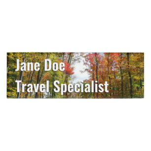 Badge D'identification Automnes Arbres et Ciel bleu Automne Photographie 