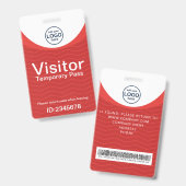 Badge d'identification avec code-barres pour visit (Avant & arrière)