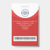 Badge d'identification avec code-barres pour visit (Arrière)