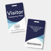 Badge d'identification avec code-barres pour visit (Avant & arrière)