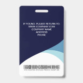 Badge d'identification avec code-barres pour visit (Arrière)