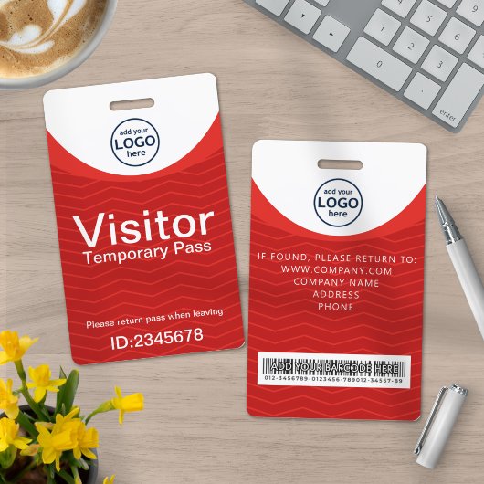 Badge d'identification avec code-barres pour visit