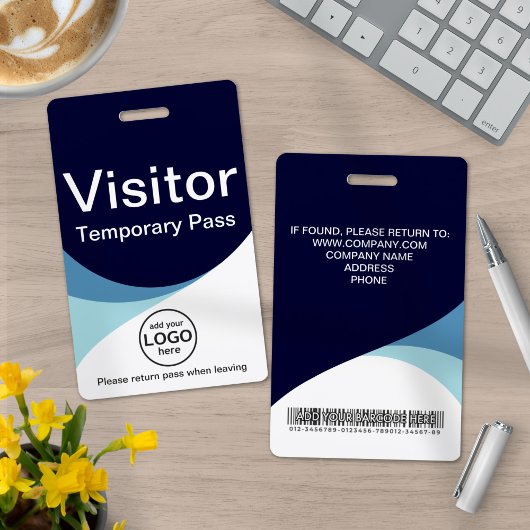 Badge d'identification avec code-barres pour visit
