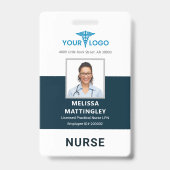 Badge d'identification avec logo et photo pour inf (Avant)
