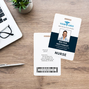 Badge d'identification avec logo et photo pour inf
