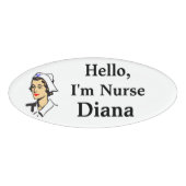 Badge D'identification Balise Bonjour personnalisée, Infirmière Im (Devant)