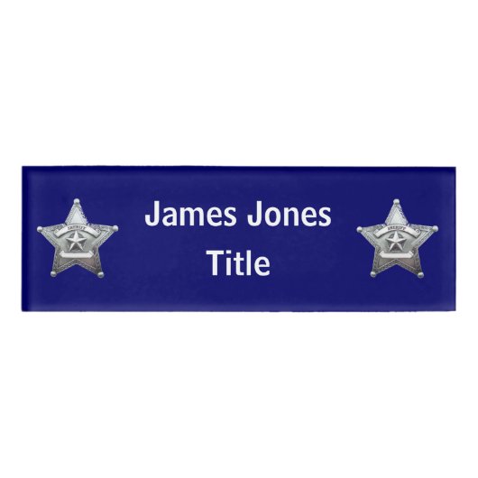 Badge D'identification Balise de nom acrylique de l'insigne du shérif (Devant)