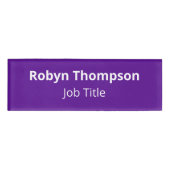 Badge D'identification Balise de nom acrylique violet HD Magnetic Profess (Devant)