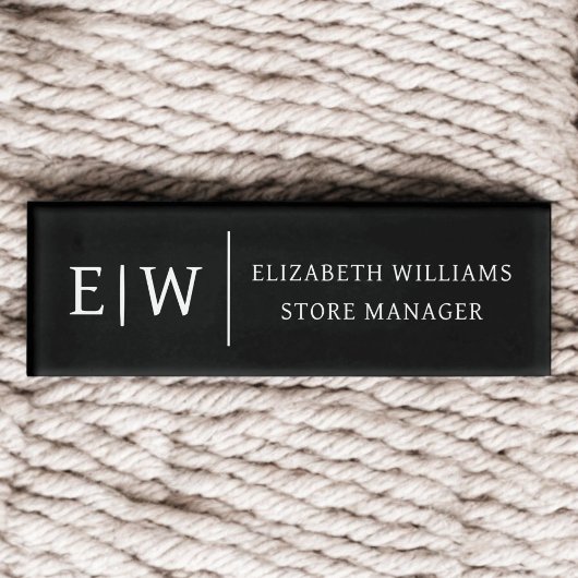 Badge D'identification Balise de nom de l'employé sur l'aimant noir