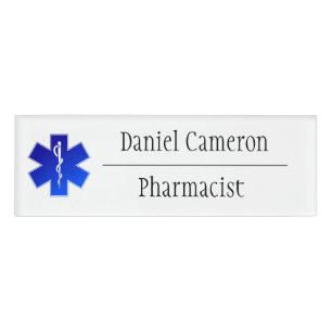 Badge D'identification Balise de nom du pharmacien personnalisé