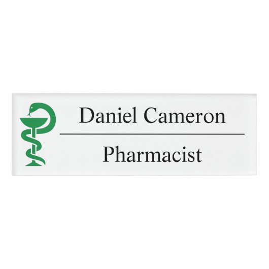 Badge D'identification Balise de nom du pharmacien personnalisé (Devant)
