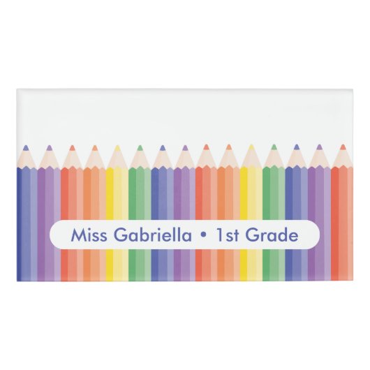 Badge D'identification Balise de nom magnétique de l'enseignant scolaire (Devant)