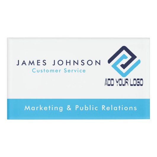 Badge D'identification Balise de nom magnétique promotionnelle avec logo  (Devant)