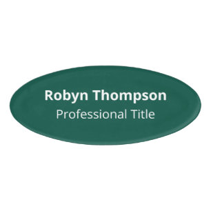 Badge D'identification Balise de nom ovale acrylique Vert magnétique Prof