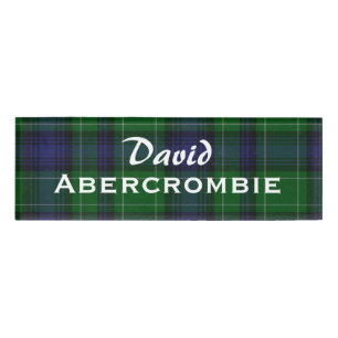 Badge D'identification Balise de nom personnalisé Abercrombie Plaid