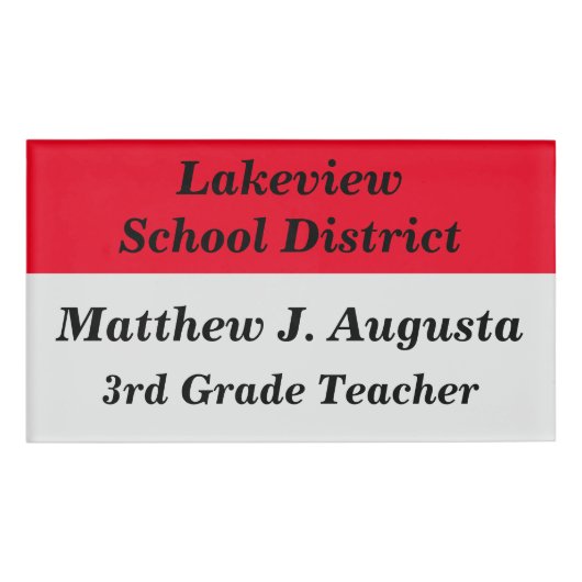 Badge D'identification Balise de nom personnalisée avec dossier magnétiqu (Devant)