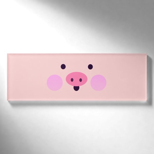 Badge D'identification Balise de nom Pink Little Piggy (Devant)