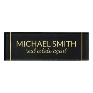 Badge D'identification Balise de nom professionnel Black and Gold
