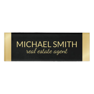 Badge D'identification Balise de nom professionnel Black and Gold