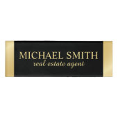 Badge D'identification Balise de nom professionnel Black and Gold (Devant)