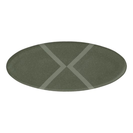 Badge D'identification Balise de nom vert Moss Cross Motif (Devant)