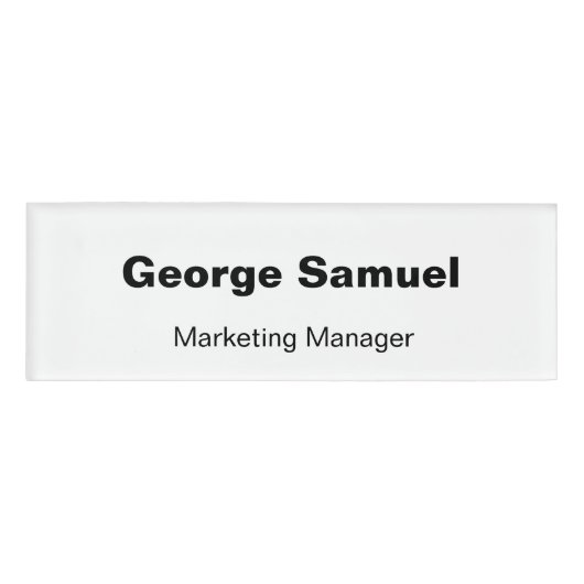 Badge D'identification Balise Nom de l'employé d'entreprise simple (Devant)