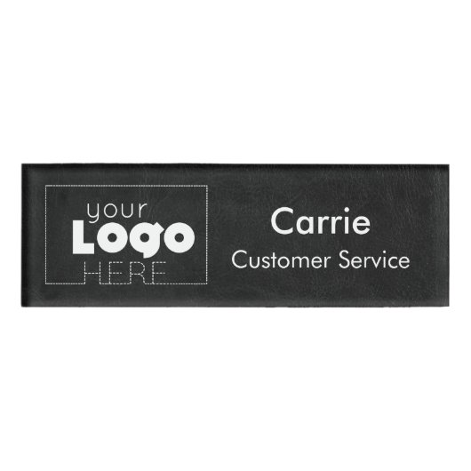 Badge D'identification Balise Nom de l'employé - Logo personnalisé en cui (Devant)