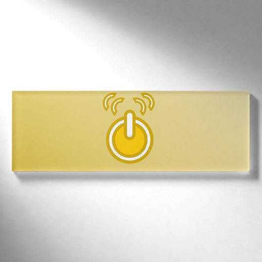 Badge D'identification Balise Nom de l'icône jaune Abstraite (Devant)