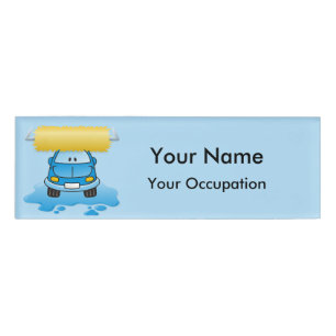 Badge D'identification Balise Nom du dessin animé Carwash