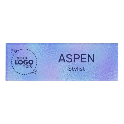 Badge D'identification Balise Nom du logo Faux Iridescente Foil (Devant)